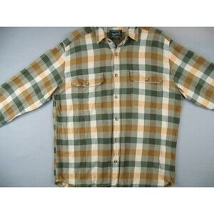 Woorich Flannel Shirt Men Large L Green Plaid Outdoor Camping Hunting